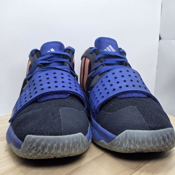 Mens Size 12 - Adidas Dame 8 EXTPLY Basketball Shoes Blue/Coral/Black Gym Court - Picture 2 of 10